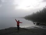 Waking by the lake